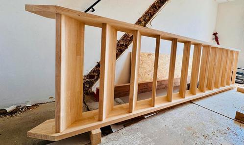 Nieuwe houten trap Rubberwood, Doe-het-zelf en Bouw, Ladders en Trappen, Nieuw, Trap, Ophalen