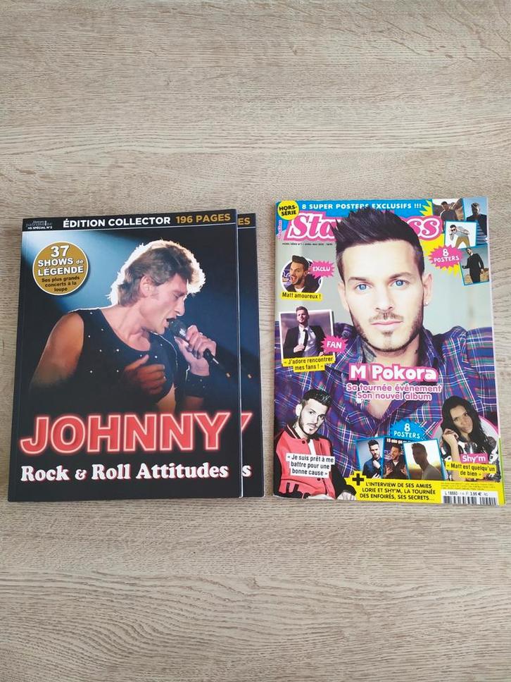 Johnny Hallyday en Mr. Pokora-tijdschriften, Boeken, Muziek, Nieuw, Artiest, Ophalen of Verzenden