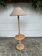 Oude staande lamp met kap, Huis en Inrichting, Lampen | Vloerlampen, Ophalen, Gebruikt, Hout, 150 tot 200 cm
