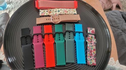 Lot de 10 bracelets Samsung galaxy watch 20mm, Handtassen en Accessoires, Horloges | Dames, Zo goed als nieuw
