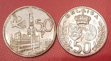 2 pièces en argent de 50 Francs disponible aux enchères