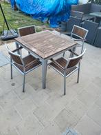 Tuintafel met 4 stoelen., Ophalen, Zo goed als nieuw, Stoel