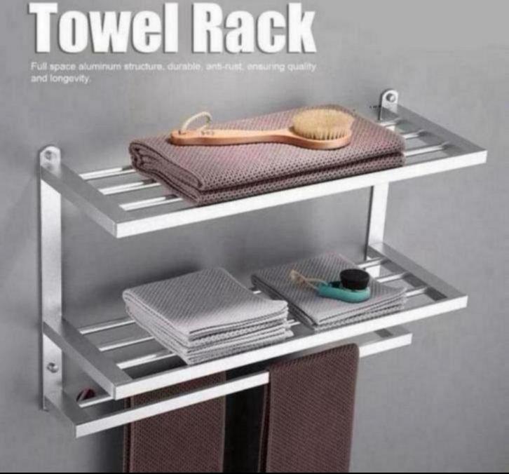 Badkamer Handdoekrek Wandmontage handdoek droog rek Zilver, Huis en Inrichting, Badkamer | Badtextiel en Accessoires, Nieuw, Handdoekenrek