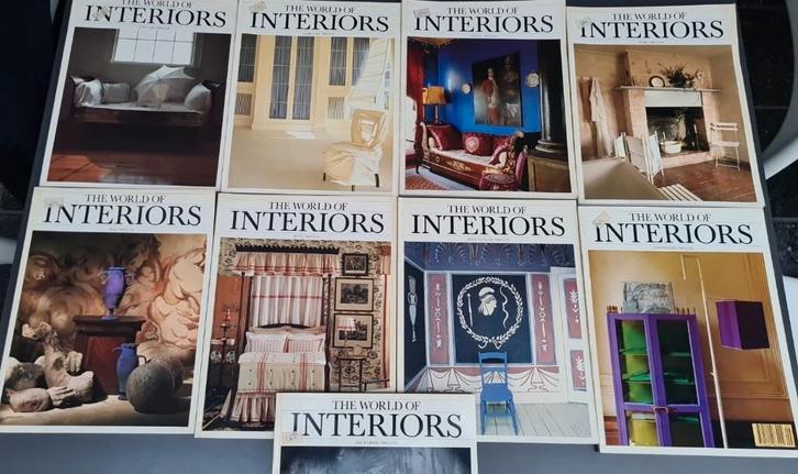 Vintage maandblad The world of interiors, 1988, 9 stuks, Boeken, Kunst en Cultuur | Architectuur, Gelezen, Architectuur algemeen