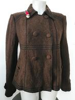 XL bruine wollen blazer in Boheemse etnische stijl met knope, Kleding | Dames, Ophalen of Verzenden, Zo goed als nieuw