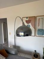 Lampe à arc en acier avec base en marbre blanc, Enlèvement, Comme neuf