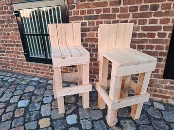 Robuuste tuinstoelen met rugleuning in 3cm dik hout!TOPPER  beschikbaar voor biedingen