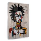 Femme style Jean-Michel Basquiat Peinture sur verre 100x150c, Antiquités & Art, Envoi