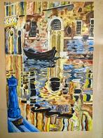 Schilderij Venetië "Le rio San Zacaria - Veneza", Antiek en Kunst, Ophalen of Verzenden
