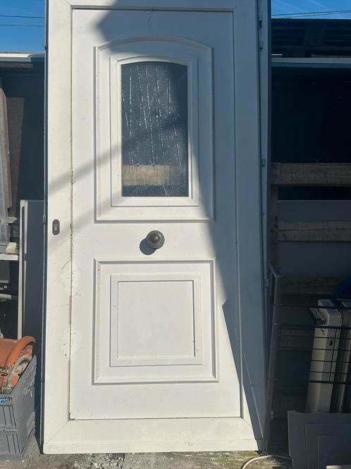 Witte pvc voordeur en raam met rolluik (dubbelglas), Doe-het-zelf en Bouw, Deuren en Vliegenramen, Gebruikt, Ophalen