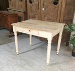 Antiek brocante boerentafel + lade en blank blad 96x69 H 77, Antiek en Kunst, Ophalen