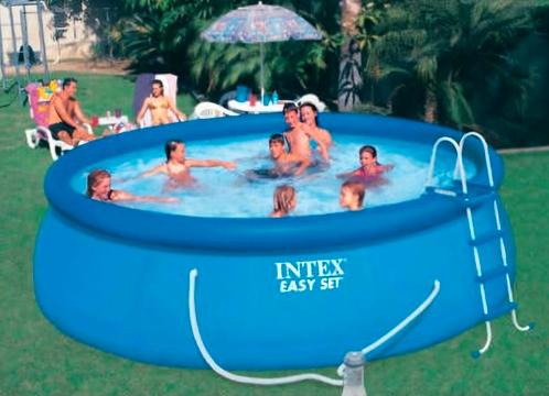 Zwembad intex 457x122 + attributen + onderhoudsproducten, Tuin en Terras, Zwembaden, Zo goed als nieuw, Ophalen