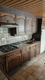 volledig eiken keuken met dampkap en gasfornuis, Huis en Inrichting, Ophalen, Gebruikt, Overige materialen, Bruin