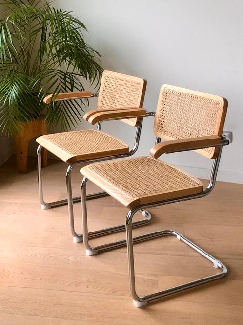2 Cesca B64 armstoelen, design Marcel Breuer, Antiek en Kunst, Antiek | Meubels | Stoelen en Sofa's, Ophalen