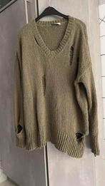 ZARA oversized kaki trui met V-hals en S-gaten, Zara, Ophalen of Verzenden, Zo goed als nieuw, Groen