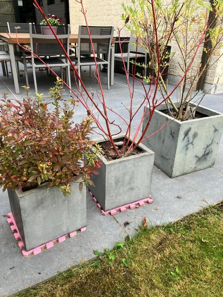 Bloempotten, Tuin en Terras, Bloempotten, Zo goed als nieuw, Beton, Balkon, Tuin, Minder dan 40 cm, 25 tot 40 cm, Vierkant, Ophalen