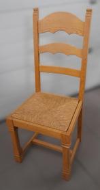 Zes houten stoelen met Rotan/rieten zitvlak, Ophalen, Riet of Rotan, Gebruikt, Bruin