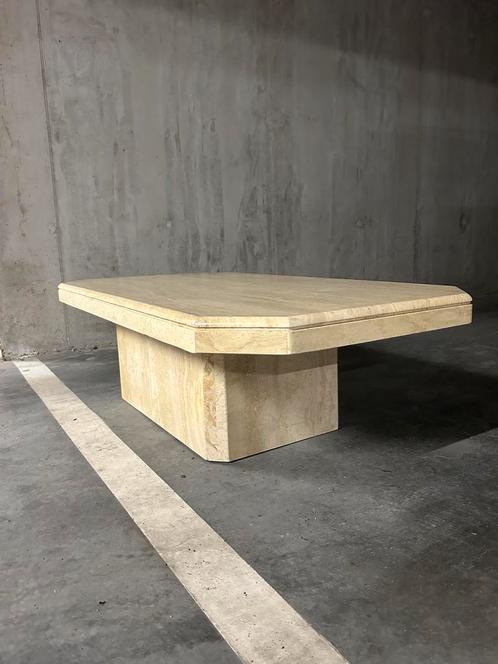 Table basse en travertin, Maison & Meubles, Tables | Tables de salon, Comme neuf, Enlèvement ou Envoi