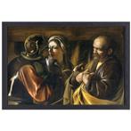 De ontkenning van Sint-Pieter - Caravaggio canvas + baklijst, Nieuw, Print, 50 tot 75 cm, Oorspronkelijke maker