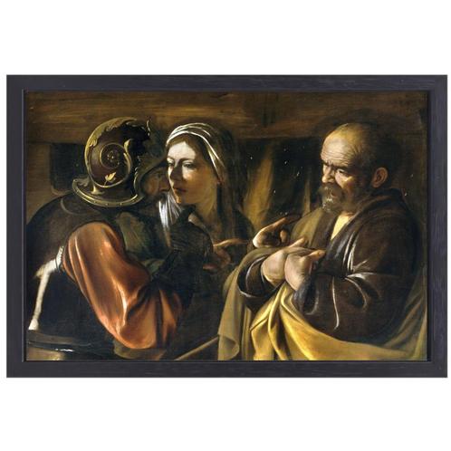 De ontkenning van Sint-Pieter - Caravaggio canvas + baklijst, Huis en Inrichting, Woonaccessoires | Schilderijen, Tekeningen en Foto's