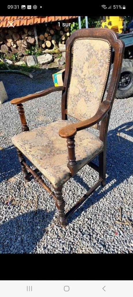 Fauteuil chaise ancien, Antiquités & Art, Antiquités | Meubles | Chaises & Canapés, Enlèvement