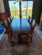 Massive eiken eettafel met 6 stoelen., Huis en Inrichting, Ophalen, Zo goed als nieuw, 4 tot 6 stoelen