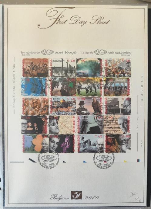 Een reis door de 20ste eeuw - FDS 2000 (2000) Stamp, Postzegels en Munten, Postzegels | Europa | België, Gestempeld, 1e dag stempel