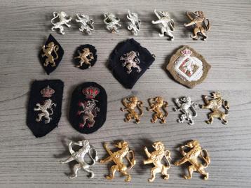 Verzameling Leeuw Insignes Kentekens Belgisch Leger  beschikbaar voor biedingen