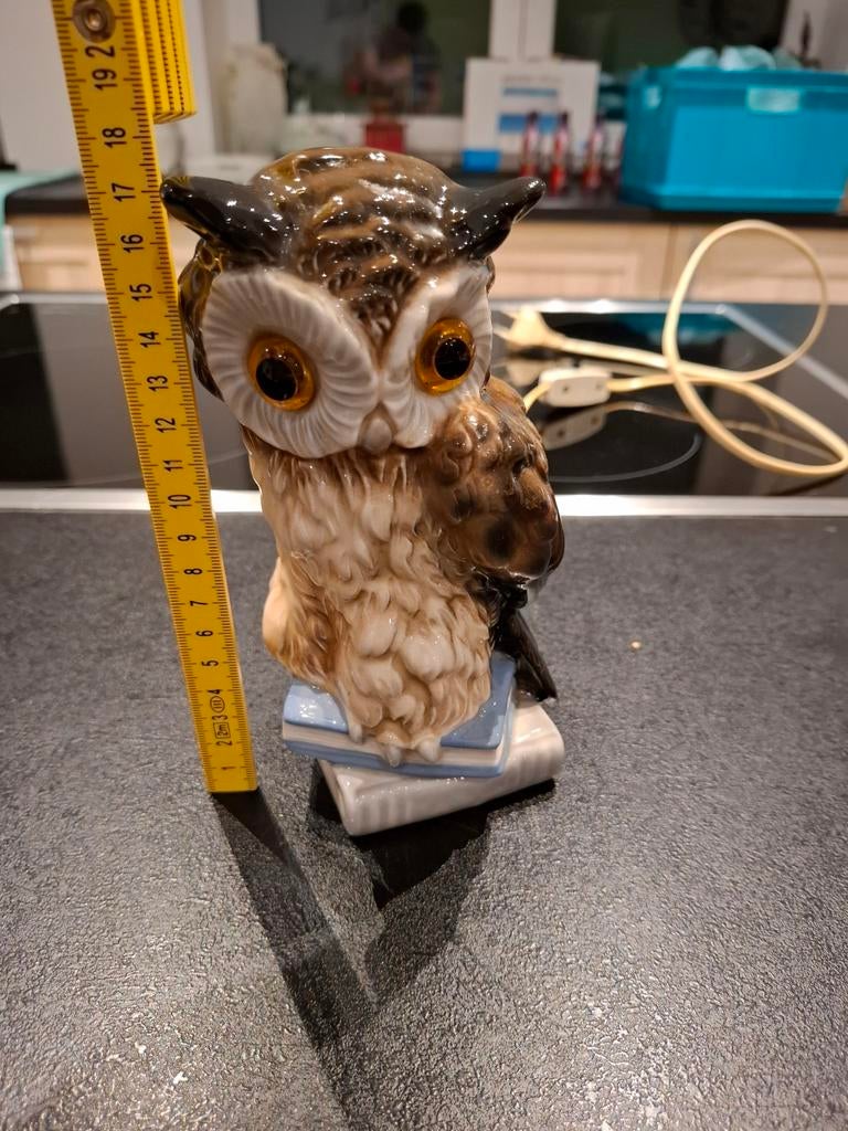 Rare Lampe à Parfum "Hibou sur Livres" - Goebel (Années 50), Antiek en Kunst, Antiek | Kandelaars, Glas, Ophalen of Verzenden