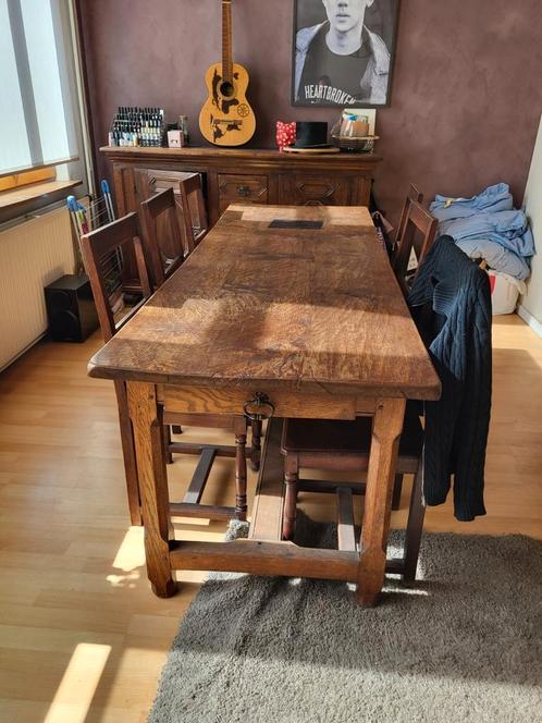 Eetkamer van massief eikenhout, Huis en Inrichting, Complete eetkamers, Gebruikt, Ophalen