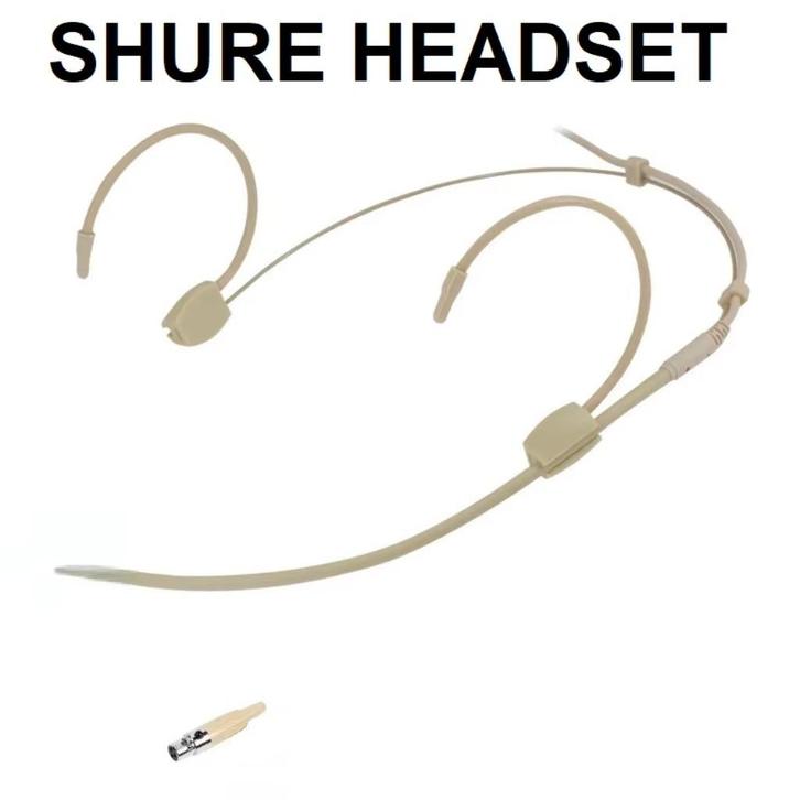 Nieuwe cremekleurige headset voor shure draadloze microfoons, Audio, Tv en Foto, Karaoke-apparatuur, Nieuw, Microfoon(s), Ophalen of Verzenden