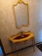 Mooie spiegel en tafeltje in crakle, Antiek en Kunst, Ophalen