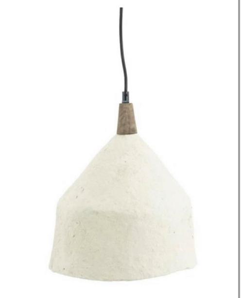 Papier Mache hanglampdn By-Boo model Sana (3 stuks), Huis en Inrichting, Lampen | Hanglampen, Zo goed als nieuw, Hout, Ophalen