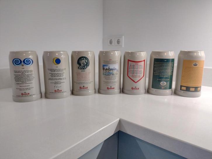 Brand bierpul / bierkruik jaar editie 7 stuks 1998 t/m 2004, Verzamelen, Biermerken, Zo goed als nieuw, Pul(len), Brand, Ophalen