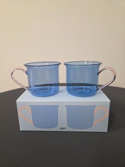 Hay - set van 2 borosilicaatglazen mokken - nieuw in doos!, Huis en Inrichting, Keuken | Servies, Nieuw, Kop(pen) en/of Schotel(s)
