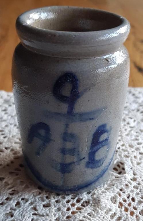 SALE Klein Duits antiek mosterdpotje, ABB, Antiek en Kunst, Antiek | Keramiek en Aardewerk, Ophalen of Verzenden