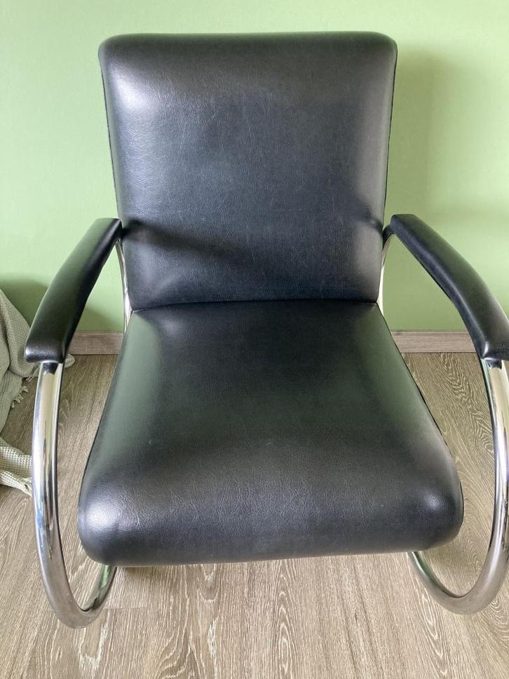 Vintage Tubax Vilvoure fauteuil, Huis en Inrichting, Fauteuils, Gebruikt, Kunststof, Metaal, 50 tot 75 cm, 75 tot 100 cm, Ophalen