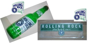 Rolling Rock opblaasbare fles Beer Bottle & Reclamebord USA