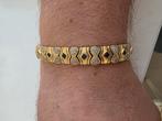 Bracelet or 18kt 750 sertie de diamant et saphir, Goud, Goud