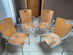 Lot de 4chaises en bois et fer, Quatre, Brun, Utilisé, Métal