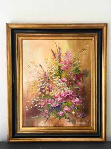 Bloemstilleven schilderij – gesigneerd Lieve van der Weeën beschikbaar voor biedingen