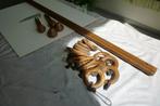 Barre de rideaux ancienne avec anneaux et pinces + fixations, Antiquités & Art, Enlèvement