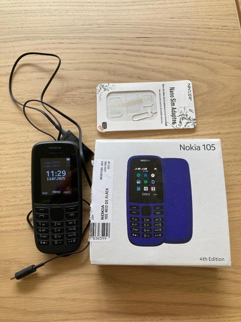 Nokia 105 4th edition met nano SIM adapter, Telecommunicatie, Mobiele telefoons | Nokia, Zo goed als nieuw, Zonder abonnement
