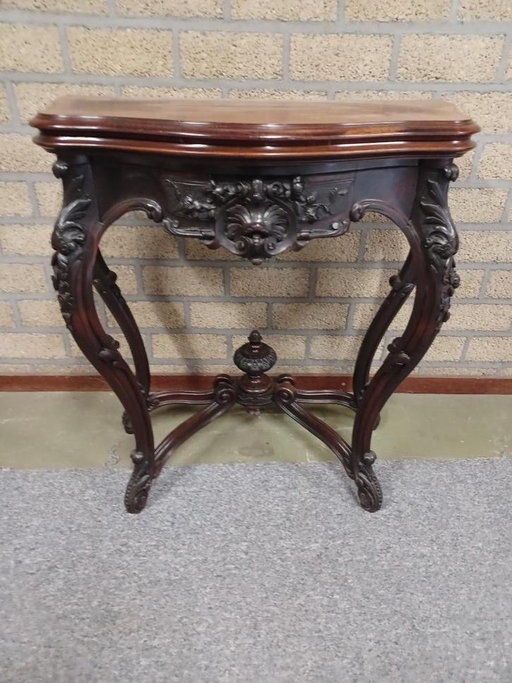 Antieke sidetable / speeltafel – eind 1800, begin 1900, Antiek en Kunst, Antiek | Meubels | Stoelen en Sofa's, Ophalen