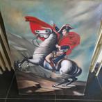 Napoleon schilderij op doek . Gesigneerd . 75 euro ., Antiek en Kunst, Ophalen of Verzenden