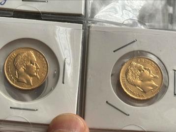 3 verzamelingen van 20 frank Napoleon in goud 