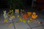 Lot de décorations de Pâques jaune et orange : panier, oeufs, Divers, Comme neuf, Enlèvement ou Envoi