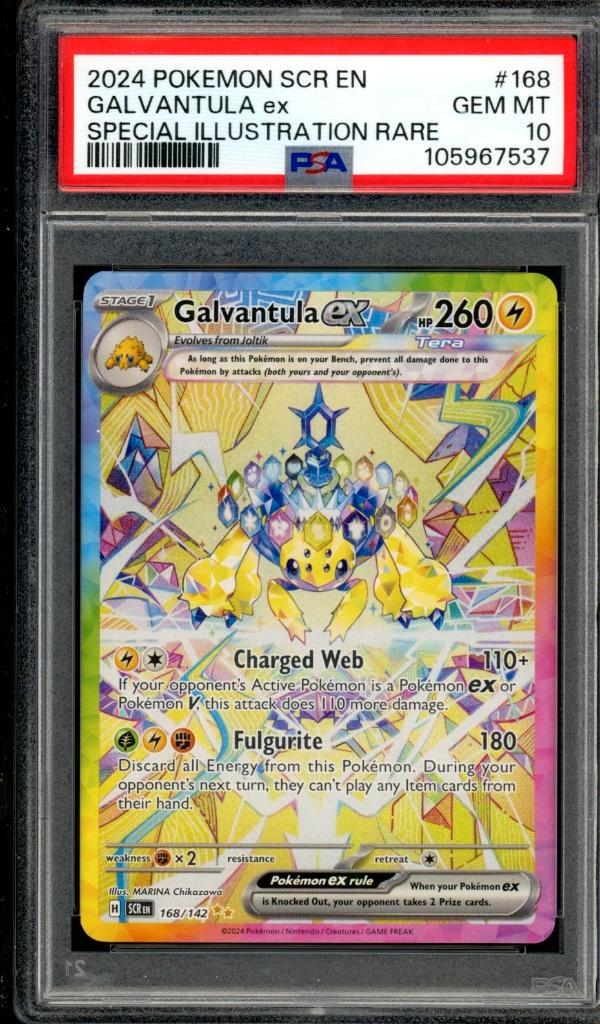 Galvantula ex [SIR] PSA 10 - 168/142 - Stellar Crown 2024, Hobby & Loisirs créatifs, Jeux de cartes à collectionner | Pokémon