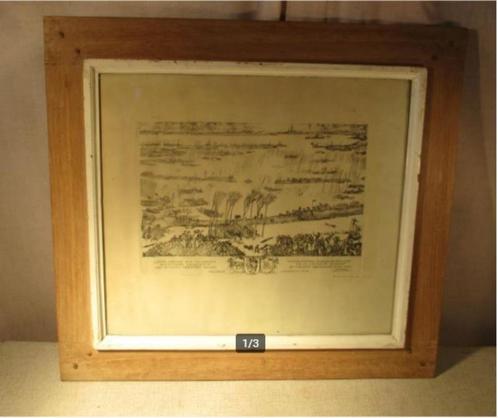 Mooie Ets 'Watergolven missen de kracht' - R De Coninck, Antiek en Kunst, Kunst | Etsen en Gravures, Ophalen of Verzenden