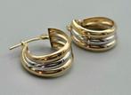 Vintage gouden bi-color oorbellen. 2025/590., Hangers, Verzenden, Zo goed als nieuw, Goud